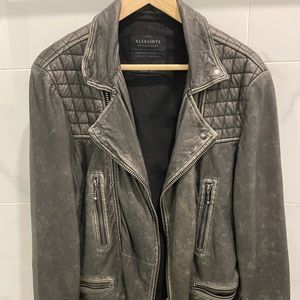 allsaints cargo biker leather jacket